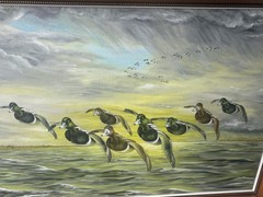 Milton Geyer Duck Decoy Carver Green Bay Wisconsin Original Painting Signed
