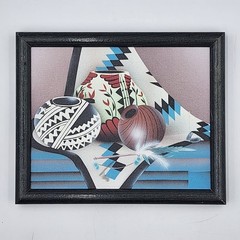 Woodville Southwest Pottery Oil Painting 12×9 Native American Still Life