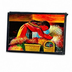 Simon Silva Amor A Todas Horas Signed Chicano Painting Mexican American Folk Art
