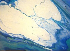 ICE FLOE Acrylic Abstract Flow Painting ACEO ATC 2.5 x 3.5 inches