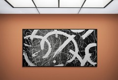 XXL Jackson Pollock Style Black & White Abstract Canvas – Handmade Art – 78×39