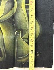 Vintage Original Oil Painting on Black Cloth Signed Abstract Art *No Frame