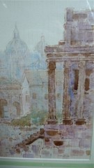 ARTHUR EVAN READ, 1911-78, LARGE SIGNED FRAMED WATERCOLOR OF ROME. 1