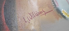 Lil Chief Oil on Canvas Signed L Williams Native American Boy 23×19 Original MCM