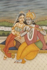 Radha Krishna Painting Of Radha Krishna Love Scene With Frame 11.5×14.5 Inches