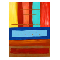 Geomtric Abstrract Acrylic Painting, Vibrant Colors -Post Modern-