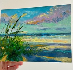Seascape Original Oil Painting Beach Coastal Nautical Impasto Impressionist Art