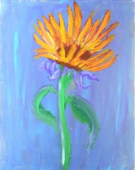 Shai Original Art Flower Painting 16×20 Canvas Expressionism Signed