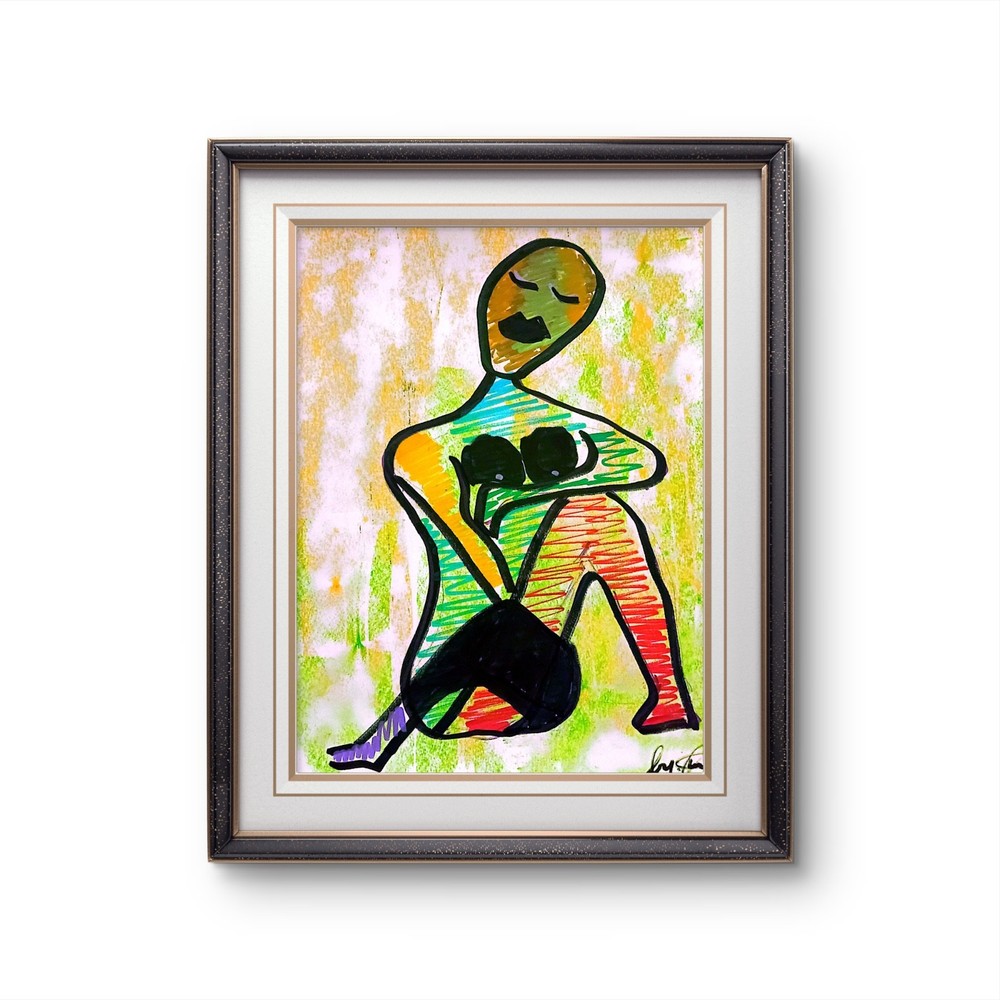 Original art 14 X 11 Mixed Media Colorful Modern Art Acrylic Painting
