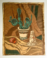 Antique Still Life Watercolor Art Painting, Hazel Frazee, Chicago