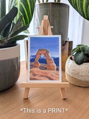ACEO PRINT of Original Painting Desert Landscape Arches National Park Mini Art