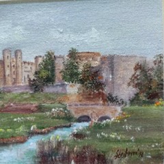 ORIGINAL ’91 by Listed M.Stojkovič LeedsCastle Kent Oil-on-Board Signed, Framed