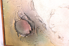 Mid Century Modern Abstract Moonscape Painting Crater Texture Large MCM Unsigned