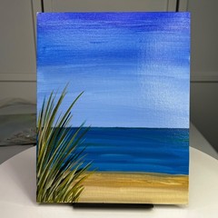 Ocean Seascape Coastal Wall Art Acrylic Painting 8×10 Unframed