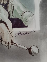 CAROL FISHER (Romania) , Watercolor on Paper, The King Card , Signed