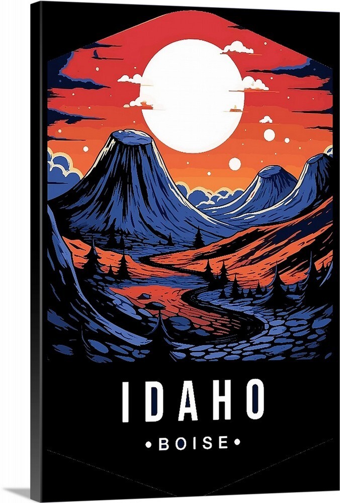 Personalized Custom Made Poster Of Idaho Prints or Canvas Wraps to 24×36