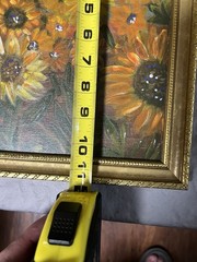 Vintage Framed Sunflower Painting Oil Acrylic Gold Ornate Frame Cottagecore Art