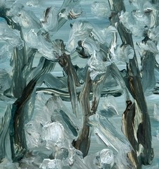 Winter Wonderland Oil Painting Original Alaska Christmas Landscape Snow Forest