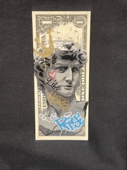 Michelangelo’s David Graffiti Edition Dollar Bill painting Street Art