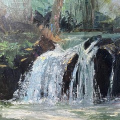 Joan Gibbons „Queen Liliokalani Falls” Hawaii Original Oil On Canvas 1970s