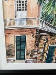KRISTI C JONES “CREOLE HOUSE” Watercolor Painting New Orleans Louisiana Framed