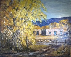 California Artist Palos Verdes Oil Painting 1989 Anne Gere New Mexico Landscape