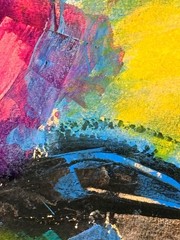R Stevens 9×12 Original Acrylic Colorful Abstract Landscape