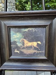 A Palomino & A Spaniel Landscape by Charles Towne Mini Giclée Varnish Print