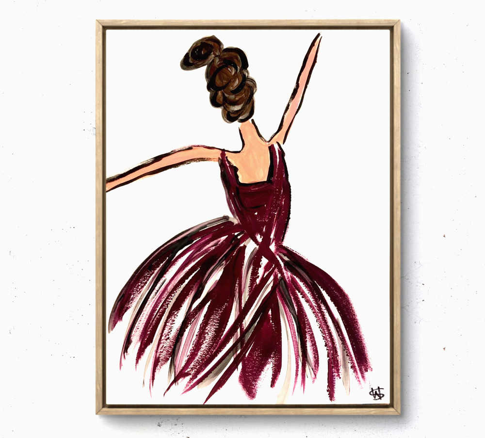 Elegant dancer expressionism modern art painting 14X11 Gallery Paper original