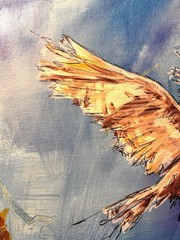 Original Abstract Hawk 12×16 Expressionism Hand Painted Living Room Art 298