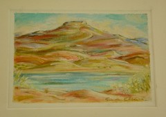 Erica Collins Framed Original Pastel Painting New Mexico Mesa-Pedernal +Bonus!