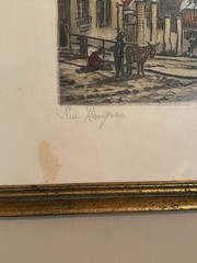 Antique Henri H Tourneau Etching 1920s -Montmartre, Paris Five Piece Framed Lot