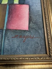 „Musicians“ Oil Painting Signed By Joyce Roybal Framed