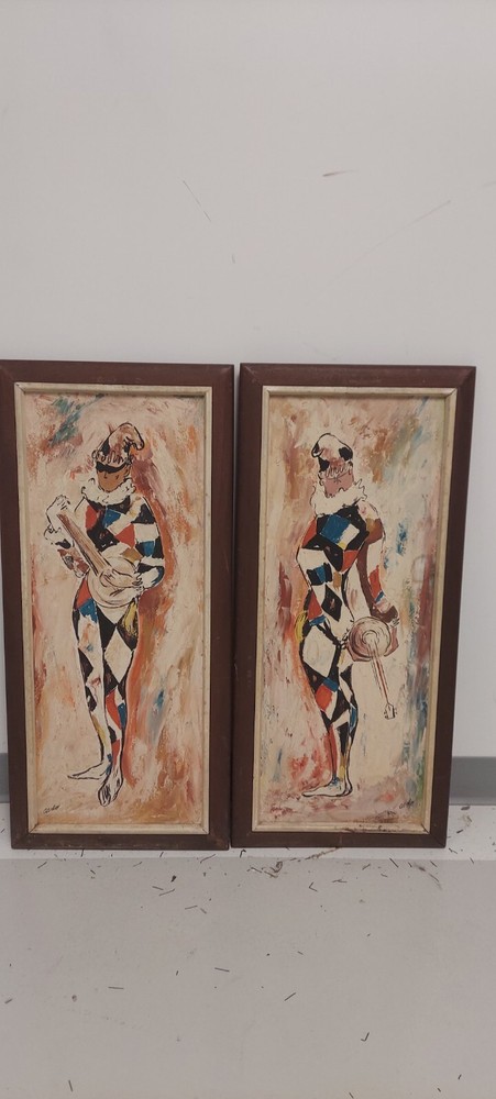 Mid Century Pair 1950s Carlo of Hollywood Clowns 🤡