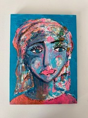 Abstract Face Portrait Painting: Intriguing Face Art on Hard Board – Fine Art
