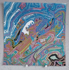‘The Crocodile‘ Tristan & Teagan Reasor Original Abstract Painting Acrylic 6×6