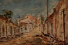 FRAMED SIGNED ORIGINAL OIL COLONIAL STREET OLD HAVANA, CUBA ARTIST: HECTO VIDAL