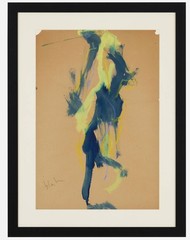 Norman Bluhm Ink Crayon Paint Abstract Painting Guaranteed Authentic C. 1965