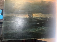 „1870 Thomas Rose Miles Oil Painting on Board – Marine Scene –