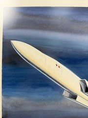 Original Airplane Missile Prototype Painting