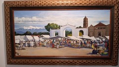 Sergio Ladron De Guevara Original Oil Painting „Market Day“ 2002 Large Excellent