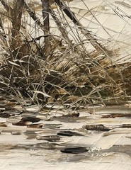 Alfred George Morgan (UK), VTG Impasto Style O/C Coastal Scene Signed