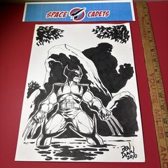 Wolverine Hulk Ben Dunn Original Ink Sketch Comic Drawing 12 X 9