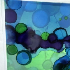 Beautiful , Unique , Original Hand Made -Alcohol Ink Painting on Plastic Resin