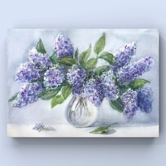 Original brand new watercolor still life ”Lilac” $65 art