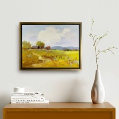 Hungryartist -Original Oil Painting of Autumn Landscape on Canvas 12×16 Framed