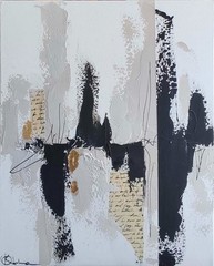 acrylic original painting on canvas with abstract monochrome painting