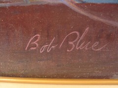 Original Bob Blue Boston Harbor Seascape O/C Painting