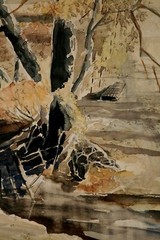 Mid Century Watercolor by J. Adams “Suey Ranch”