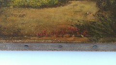 William Sanford Mason 1824-1864 Oil painting Children Blowing Bubbles by Cottage